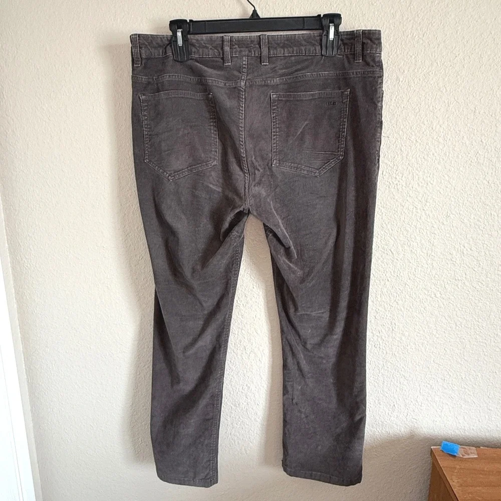 STIO Rivet Mens 40 x 30 Corduroy Pants Charcoal Gray Casual Straight Fit Stretch
